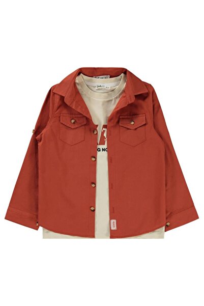 Civil Boys قميص تي شيرت مع جيب 10-13 سنة - برتقالي 13-14 سنة