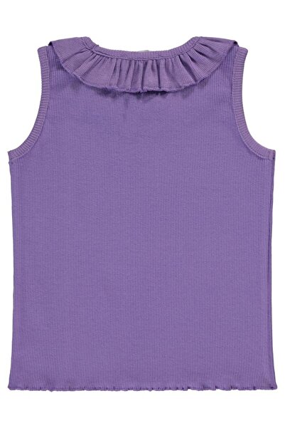 Civil Girls T-Shirt with Ruffled Collar for Ages 2-5 - Lilac 5-6 Years