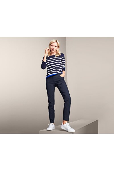 Tchibo Women Regular Fit Plain Skinny Pants, Dark Blue