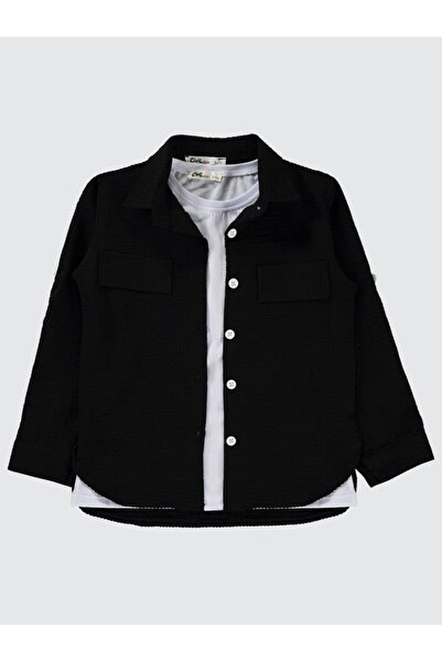 Civil Girls Kız Çocuk Gömlek 6-9 Yaş Siyah