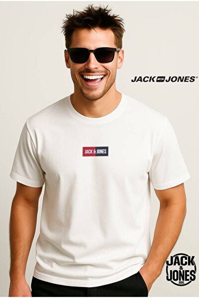 Jack & Jones Erkek Logo Baskili Tisört - Pan