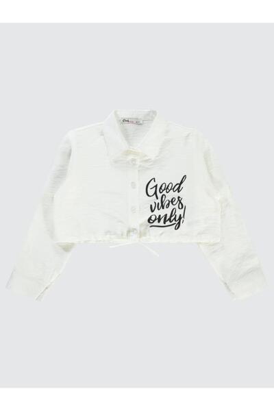 Civil Girls Πουκάμισο Good Vibes Only με τύπωμα 6-9 ετών - Λευκό 8-9 ετών