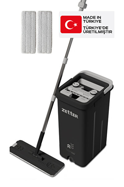 Zetter Mikrofiber Mop Temizlik Seti M– Paspas ve Mop Kovası, Yer Silme Mop