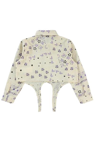 Civil Girls Flower Printed 6-9 Years Old Shirt - Lilac8-9 Years Old