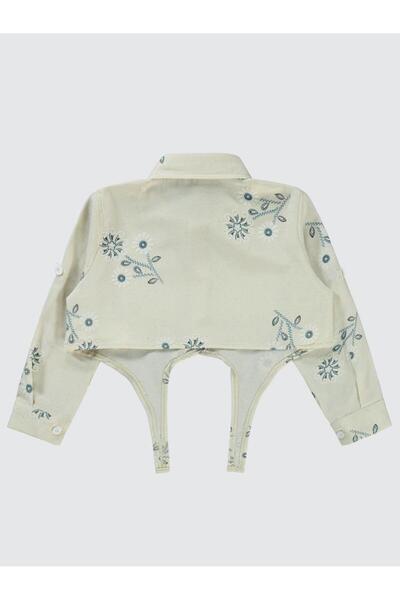 Civil Girls Big Flower Printed 2-5 Years Old Shirt - Blue 4-5 Years Old