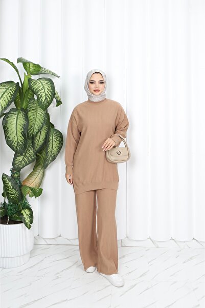 NİSUM MODA بدلة تريكو منقوشة ذاتيًا