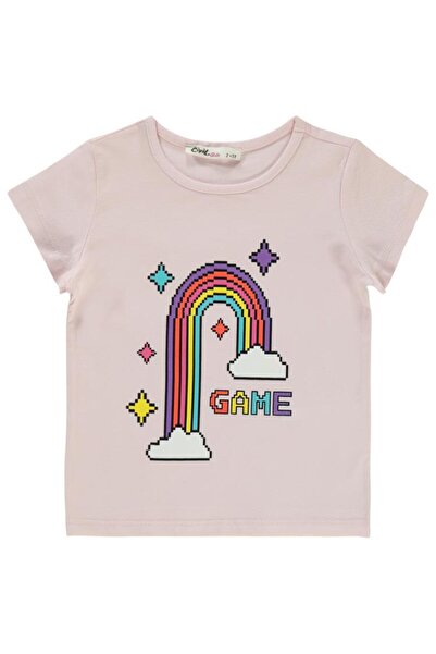 Civil Girls Ružičasta sorbet majica sa pojasom za devojčice, 2-5 godina