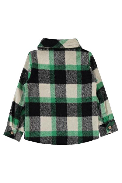 Civil Boys Double Pocket Plaid Shirt for Ages 10-13 - Green 13-14 Years Old