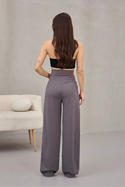 alanora Kadın Likralı Salaş Geniş Paça Palazzo Pantolon