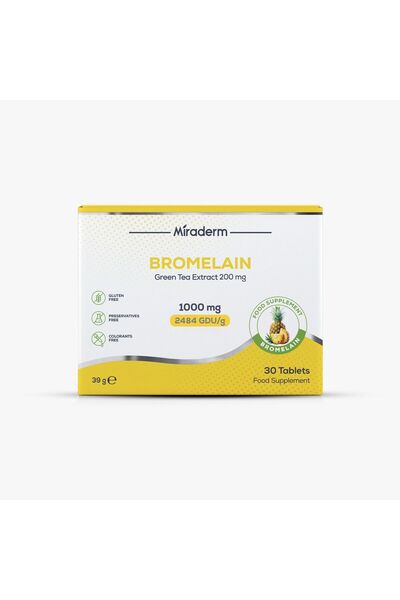 MİRADERM PHARMA ميرادرم بروميلين 1000 ملغ 30 قرص