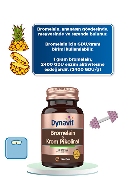 Dynavit Bromelain & Krom Pikolinat 60 Kapsül