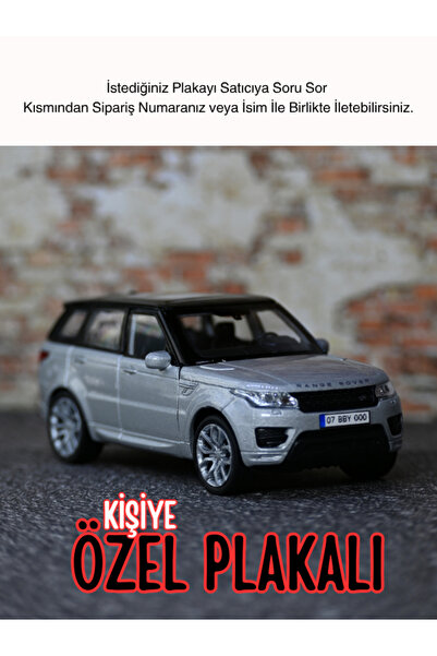 bebeym Range Rover Oyuncak Araba Metal - Kişiye Özel Plakalı Gri