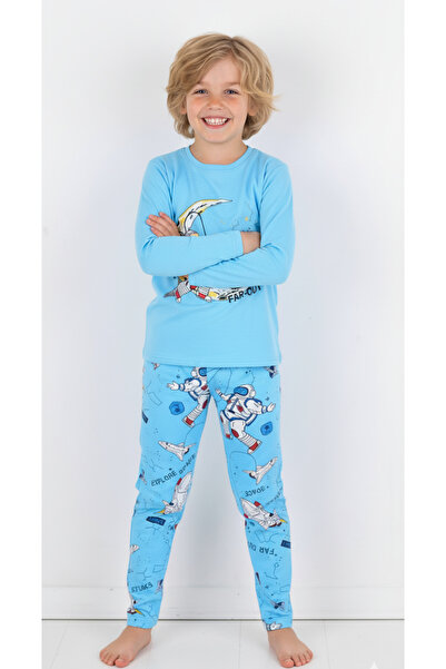 vitmo Set de pijamale pentru băieți cu mânecă lungă Far Out, albastru