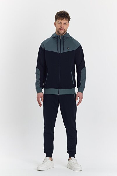 Marco Ferry Men's Cotton Hooded Tracksuit Set A.Indigo 5294-İ