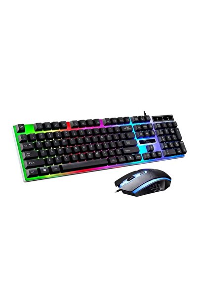 INFINITY LED Gaming Keyboard and Mouse Set with Mouse Pad G21WT Black