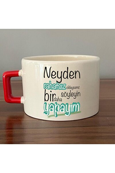 Kırtasiye Ofisi كوب C بمقبض أحمر مطبوع عليه عبارة "أقول ما أنت مزعج" مرة أخرى