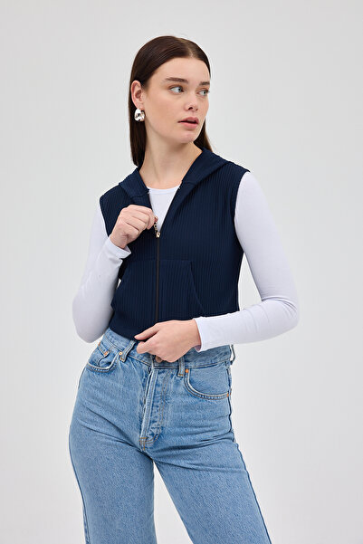 Rays Laci Fermuarlı Sıfır Kol Kadın Yelek 8201A