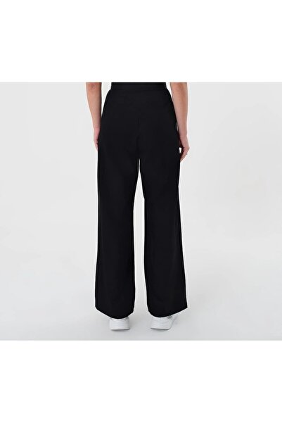 Luvty Kadın Beli Cırt Kapamalı Likralı Bol Paça KIŞLIK Şık Palazzo Pantolon -SİYAH