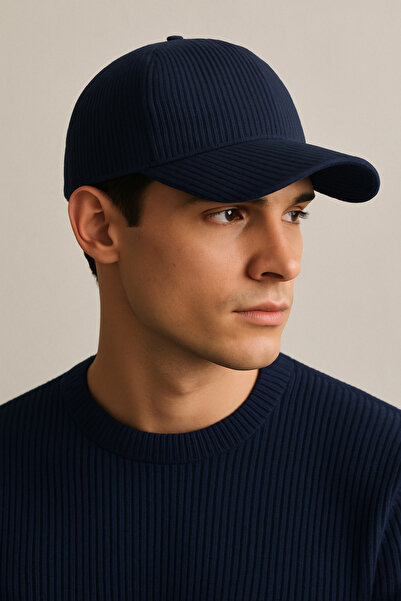 CosmoOutlet Men's Velvet Navy Blue Adjustable Classic and Sporty Look Hat