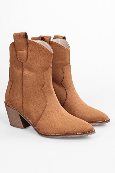 Shoeberry Γυναικείες καουμπόικες μπότες Vega Brown Suede