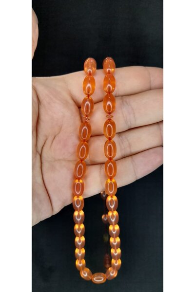Anemore Collection Ροζ Χρώμα Μπεζ Κομμένο Ροζάριο - FIRE AMBER T-383