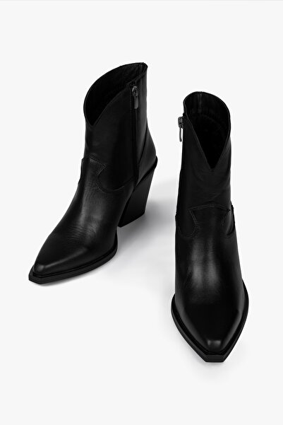 Shoeberry Kadın Kael Siyah Hakiki Deri Kovboy Bot