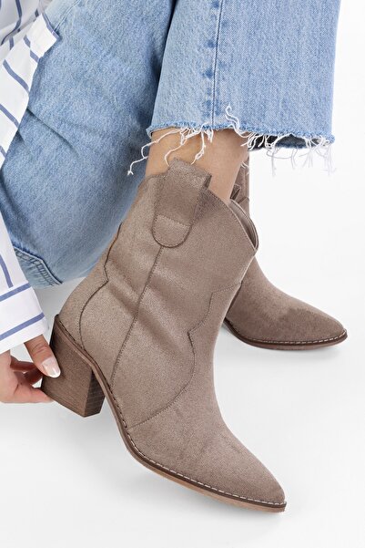 Shoeberry Kadın Vega Vizon Süet Kovboy Bot