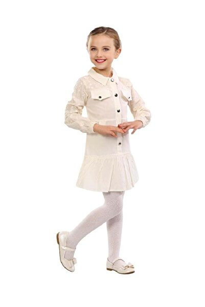 BAŞAK ÇOCUK GİYİM 426218 Pocket Cover Dress 7Y,8Y,9Y,10Y Girls - White - 6-7 ...