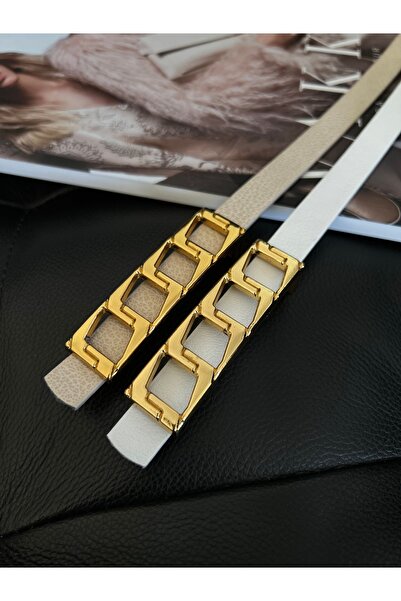 Fiori Pachet de 2 curea de bază pentru pantaloni pentru femei, centură pentru jachetă, centură pentru rochie cu cataramă cu lanț subțire