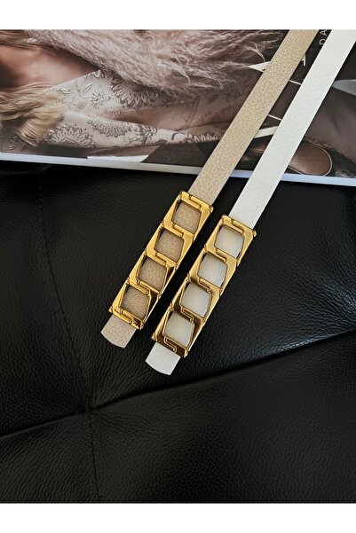 Fiori Pachet de 2 curea de bază pentru pantaloni pentru femei, centură pentru jachetă, centură pentru rochie cu cataramă cu lanț subțire