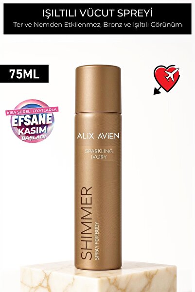 Alix Avien Işıltılı Vücut Spreyi - Shimmer Spray For Body Sparkling Ivory - 7...
