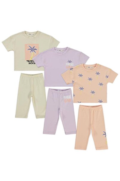 Civil Girls Devojčički set od 3 delova za uzrast 2-5 godina, boja lososa