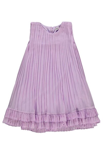 Civil Girls Piliseli 6-9 Yaş Elbise - Lila 9-10 Yaş