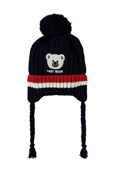 Civil Baby Baby Bear Embroidery Pattern 0-24 Months Scarf Beanie Gloves Set - Navy Blue Standard