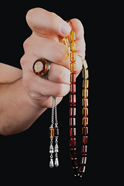 TESBİHCİBABA كبسولة لتنقية اللون قطرات عنبرية للتسبيح