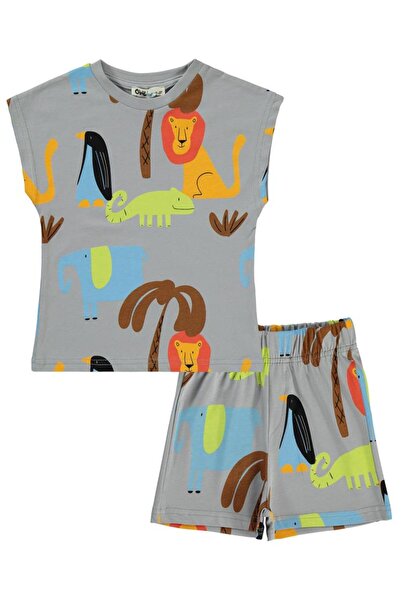 Civil Boys Lav i slon, štampano, set za uzrast 2-5 godina - sivo, za uzrast 5...