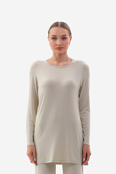 penyebizden Дамска туника от вискоза, цяла ликра-бежова