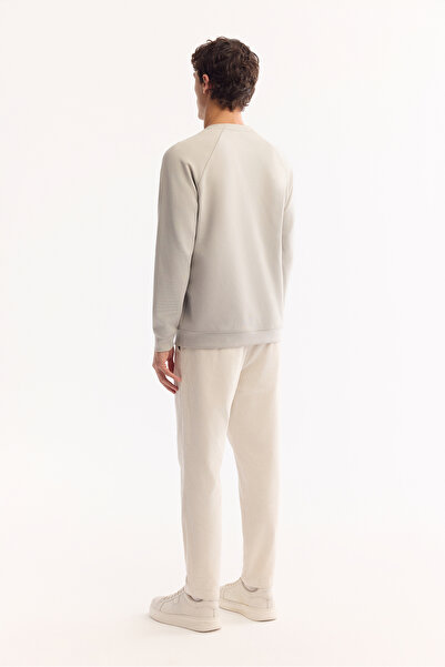 Avva Erkek Gri Bisiklet Yaka Pamuklu Bi-Stretch Baskılı Regular Fit Sweatshirt A52Y1249