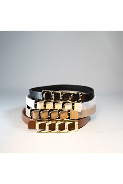 Fiori 4-balení produktu Základní dámský kalhotový pásek, pásek do bundy, pásek na šaty s tenkou řetízkovou přezkou