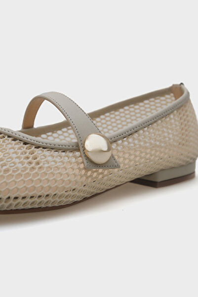 Capone Outfitters Amy Mesh Buckle Strap Women's Ballerinas