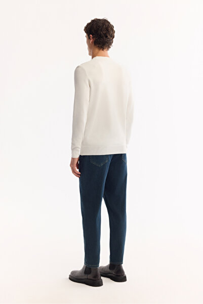 Avva Erkek Ekru Bisiklet Yaka Rayon Tüylenmeyen Dokulu Triko Regular Fit Kazak A52Y5018