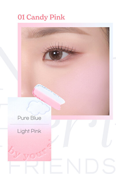 PERIPERA Doğal Görünüm Sunan İki Tonlu Pudra Allık PERIPERA Pure Blushed Custom Cheek 001 Candy Pink