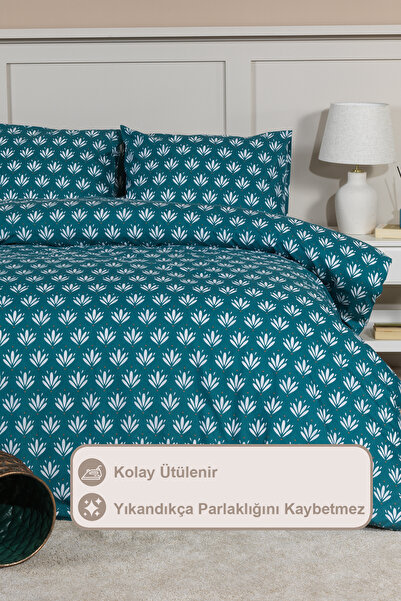 Elart Riva Nevresim Takımı Çift Kişilik Fitted Lastikli (200x220 cm) Yeşil