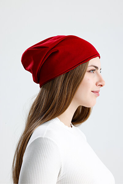 SİLKWORM LİFE İpek Astarlı Bere – El Yapımı •Bordo Renkli %100 Yerli Üretim • Doğal Bursa İpeği