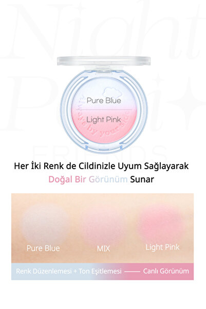 PERIPERA Doğal Görünüm Sunan İki Tonlu Pudra Allık PERIPERA Pure Blushed Custom Cheek 001 Candy Pink