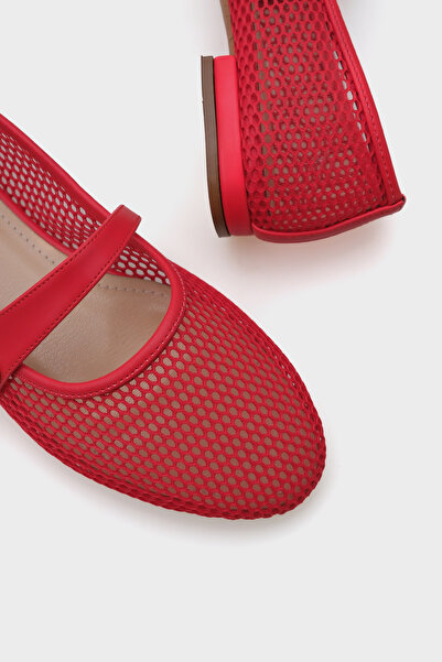 Capone Outfitters Amy Mesh Buckle Strap Women's Ballerinas