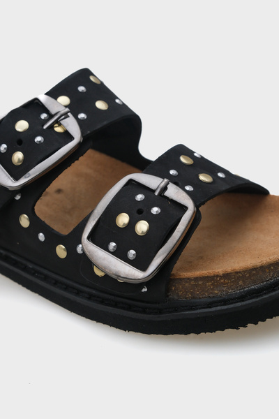 Capone Outfitters Nicky Studded Leather Women's Slippers