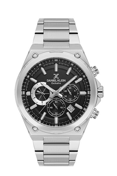 Daniel Klein Erkek Gümüş-siyah Metal Kasa Oval Kadran Metal Kordonlu Kol Saat...