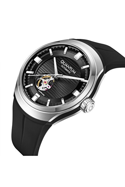 Quantum Qmg1203.351 Q-Master Automatic Movement Sapphire Glass Silicone Strap Steel Case 10 Atm Water Resistant