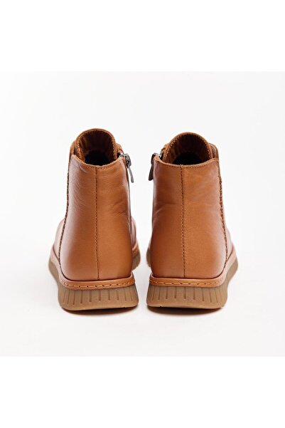 derinet Hakiki Soft Deri Fermuarlı Kadın Bot
